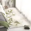 Alfombra Personalizable de Estilo Fresco de Cachemira Sintética para Uso Doméstico, Felpudo Resistente al Desgaste y a la Suciedad para Mesita de Noche, Alfombra Antideslizante de Fácil Cuidado para Dormitorio