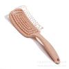Peine de nervadura esponjosa, peine grande y curvo para cabello largo de mujer, peine de cráneo alto en la parte superior, peine de forma hueca y esponjosa, peine de masaje para cabello rizado