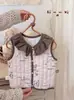 Chal de Algodón para Niños 26 Otoño/Invierno Nuevo Estilo Chal para Casa de Niños con Relleno, Chal Cálido de Encaje para Niñas para Ropa Exterior