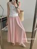 Culottes Casuales Holgados Finos Drapeados Estilo Coreano para Mujer Verano Nuevo Estilo Ligeros y Transpirables Look Adelgazante Holgado Pantalones de Pierna Ancha Línea A