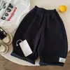 Calça de malha com painel frontal largo para crianças, novo estilo outono 2026, moda casual coreana tendência, calça longa para meninos e meninas