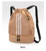 Mochila Rayada Exterior de Baloncesto Nueva Bolsa de Almacenamiento con Cordón Casual Al por Mayor Moda Gran Capacidad Deportiva