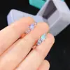 Anillo de ópalo puro natural ultrabello hecho a mano color seleccionado cuidadosamente hermoso cristal lleno de piedra principal 3x5mm