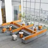 Canto Sofá Criativo Recepção de Escritório Área de Lounge Cabine Sofá de Negociação Mesa de Centro Simples Moderna