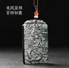 Jade Hetian de Xinjiang Zafiro Verde Torre Primera Calidad Material Fino Cuatro Brazos Guanyin Colgante de Paisaje para Hombres y Mujeres Colgante de Jade