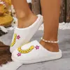 Suministro Exclusivo Transfronterizo de Pantuflas de Algodón para Mujer, Forma de Herradura de Dibujos Animados, Felpa Linda, Hogar Interior, Cálidas, Antideslizantes, Pantuflas de Algodón para Pareja
