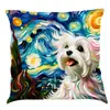 Amazon deseo transfronterizo nuevo creativo pintura al óleo funda de almohada de perro cojín de asiento de coche cojín impreso