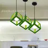 Luminária Pendente Quadrada de Ferro Estilo Retro Americano Industrial para Restaurante, Cafeteria, Loja de Roupas Única, Vitrine e Iluminação de Sala de Estar