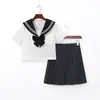 Fábrica em nome do pacote pós-venda gola preta branca três uniforme jk traje de marinheiro jk escola para traje jk saia jk saia plissada
