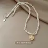Novo Colar de Estrela de Oito Pontas Envolto em Pérolas de Camada Dupla Moda de Luxo Leve Toque de Alta Qualidade Corrente para Clavícula Joia de Nicho para Mulheres Atacado