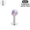 Brinco de Osso da Orelha em Liga de Titânio G23 com Design Degradê, Piercing Labial Pequeno em Formato de Lâmpada com Rosca Interna, Joia de Piercing para Orelha de Alto Padrão de Nicho