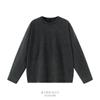 TILANI Ropa para Hombre Estilo Tierra Agotada Serie Vintage Vieja 280 Color Frito Lavado Camiseta de Manga Larga Cuello Redondo Camiseta Básica para Hombre y Mujer