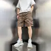 Pantalones Cortos de Seda Helada de Secado Rápido para Verano 2026 Estilo Americano Multibolsillo Ropa de Trabajo Pantalones de Cinco Puntos Modernos de Pierna Recta Sensación Fresca Pantalones de Cinco Puntos de Longitud Media