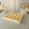 Caja de Almacenamiento de Escritorio Vintage de Madera de Nueve Compartimentos y Doce Compartimentos con Bandeja de Exhibición Dividida y Compartimentos de Clasificación de Madera