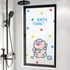 Pegatinas de Animales Lindos para Vidrio de Baño, Translúcidas y Opacas, Película de Vidrio Esmerilado Anti-Espionaje de Dibujos Animados Anime para Ventanas de Baño