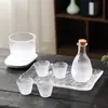 Juego de Cristalería para Cócteles Niebla de Rocío Helado, Decantador y Taza de Sake, Dispensador de Vino Estilo Japonés de Lujo Ligero, Copas de Vino Pequeñas, Copas de Vino Blanco