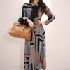 Vestido de Otoño 2022 Estilo Coreano Estilo Diosa Elegante Lazo Cintura Ceñida Un Botón Falda Amplia Vestido Camisa Vestido Largo