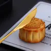 Cuchillo para Pasteles de Luna 304 Transfronterizo Tenedor para Pasteles Acero Inoxidable Tenedor de Dos Púas Tenedor para Postres y Frutas Festival de Medio Otoño Juego de Cuchillo y Tenedor para Pasteles de Luna