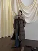 Chamarra de plumón Yuyan con cuello de piel de zorro para mujer, estilo largo, cintura con cordón, corte holgado coreano, talla grande, nuevo abrigo de invierno 2026