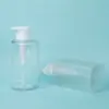 Frasco Quadrado para Shampoo 400ml Transparente Fosco Plástico PET Frasco Vazio para Cuidados Frasco para Gel de Banho Tipo Pump