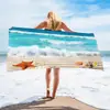 Toalla de playa transfronteriza de microfibra ultrafina con logo impreso digitalmente, terciopelo de doble cara de secado rápido, toalla de baño grande Clase A más toalla