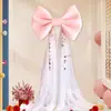 Decoração de laço de veludo vermelho para casamento, decoração de quarto de casamento, vitrine de shopping center, parede de fundo para fotos de feriado