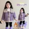 Ropa de Abrigo Enteriza de Piel para Niñas Otoño e Invierno 2025 Nuevo Estilo para Bebé Niña Elegante de Terciopelo Engrosada Top de Invierno para Niños