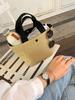 Ins 2026 Novo Estilo Verão na Praia Férias de Verão Estilo Pastoral Verão Bolsa de Palha Tecida Bolsa de Palha Retro de Mão para Mulheres