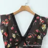 Suministro Exclusivo Transfronterizo de Ropa para Mujer 2026 Nuevo Estilo Europeo y Americano Vestido de Encaje a la Rodilla con Corte Sesgado Floral Francés de Moda