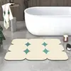 Tapete Macio Simples para Banheiro, Tapete Absorvente para Pia, Tapete Antiderrapante Estilo Creme de Terra de Diatomáceas para Banheiro