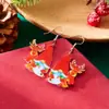 Pendientes Navideños Transfronterizos Europeos y Americanos con Nuevo Patrón, Personalizados, Sencillos, Festivos y Lindos, Pendientes de Fiesta de Acrílico Simulado para Mujer