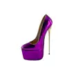 Cama Europeia e Americana 22CM Salto Super Alto Metal Fino Impermeável Plataforma Modelo de Show Sapatos de Salto Alto Sexy à Noite