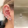 Novo Produto de Primavera Unha de Osso de Orelha com Laço Aço Titânio Unha de Orelha Rosa Zircônio Unha Cochlear Versátil para Mulheres