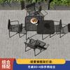 Mesa y silla de exterior para jardín y patio nórdico, mesa y silla de exterior para villa de ocio, mesa y silla de exterior de hierro para cafetería.