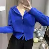 Cardigã curto feminino 2026 primavera, outono, inverno novo estilo, top de malha casual para usar por cima, versão coreana, jaqueta para mulheres baixinhas
