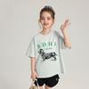 Pudding Haru Ropa para Niños Top para Niños Suelto Manga Corta 2025 Verano Nuevo Estampado de Perro Versátil Camiseta de Cuello Redondo