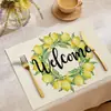 Jogos Americanos Modernos Minimalistas Amazon Restaurante Estampa Floral Toalha de Mesa Linho Resistente a Manchas Jogos Americanos Estilo Ocidental Jogos Americanos de Linho Sintético