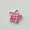 Accesorios de resina con forma de estrella de cinco puntas a cuadros rojos translúcidos, accesorios para sombreros, zapatos con agujeros, pegamento en crema, materiales hechos a mano