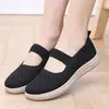 Tênis de Tecido de Malha Respirável Branco com Estampa de Grou para Verão em Pequim Sola Macia Sapatos para Mãe Sapatos Casuais da Moda Sapatos Femininos Meio