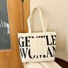 Bolsa de Lona Gran Capacidad Bolsa de Mujer Otoño Nuevo Letra Moda Hombro Tote Bag Estudiante Escuela Bolso Simple
