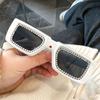Gafas de sol con incrustaciones de diamantes y caja de moda transfronteriza Gafas de sol de alta gama para mujer Gafas de sol con montura pequeña decorativas de moda europea y americana