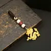 Llavero Colgante Dragón Dorado Año del Dragón Tridimensional de Aleación para Hombres Mujeres Llaves de Coche Bolsas Colgante Cuerda Hecha a Mano diy