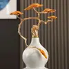 Adorno de Calabaza de Cerámica Esmaltada con Acabado de Alta Gama, con un Patrón Azul y Blanco, Adecuado para Sala de Estar, Vinoteca, Oficina o Decoración de Casa Nueva en Estilo Chino Moderno