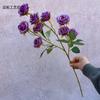 Ramo alto Nove cabeças Pequena Rosa Flor Falsa Cacho Chá Rosa Simulação Flor Cerimônia de Casamento Auditório de Casamento Decoração de Casa Material de Flor