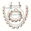 Colar de Pérolas Brilhantes Brincos Suit para Vestido de Noiva Acessórios Versáteis Moda Versátil Conjunto de 3 Peças