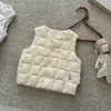 Colete de Penas para Bebês e Crianças Pequenas 90 Penugem de Pato Branco Novo Padrão Nacional Outono/Inverno Novo Estilo Menina Bebê Leve Quente Ajustado Camada Interna Colete