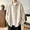 Camisa de manga larga para hombre estilo "old money" imitación lino, ropa casual holgada de algodón y lino para otoño, nueva camisa estilo chino para adolescentes