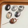 Contas de Pedra Natural Irregular Geométricas Formato Oval Quadrado Redondo com Furo Vertical para Brincos Pulseira Acessórios