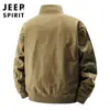 Jaqueta Reversível Jeep Casual 2025 Estilo Primavera e Outono Peça Única Dupla Face Solta Casual Gola Alta Casaco Tamanho Grande 7955