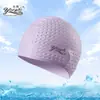 Touca de natação atacado masculina e feminina alta elasticidade silicone partículas gota d'água touca de natação à prova d'água cabeça masculina e feminina tamanho grande touca de natação bolha